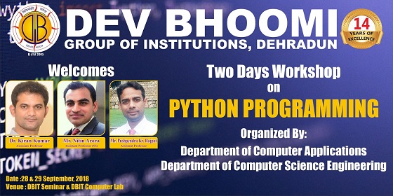 2 – Days workshop on Python Programming by Department of Computer Applications