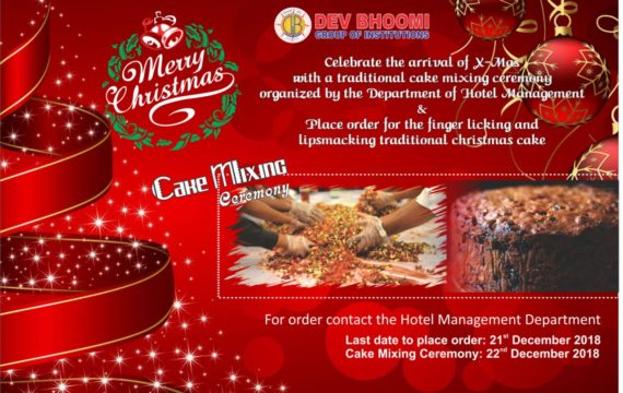 Cake Mixing Ceremony By Department of Hotel  Management