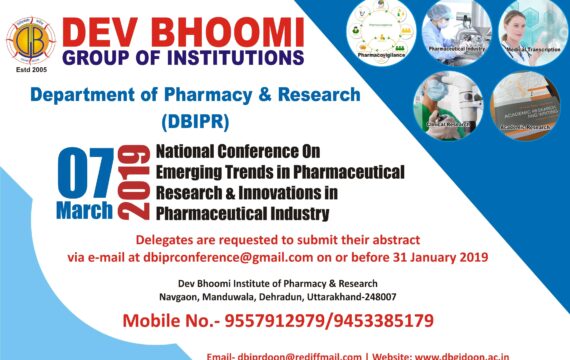 National Conference on Emerging Trends in Pharmaceutical Research & innovations in Pharmaceutical Industry by Department of Pharmacy