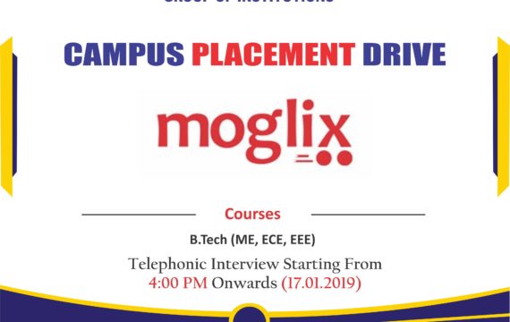 Campus Placement Drive of Mogolix – *Revised Notice