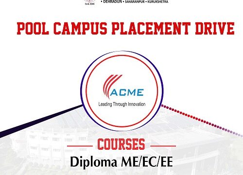 Campus Placement Drive of ACME Cleantech Solution Pvt. Ltd  