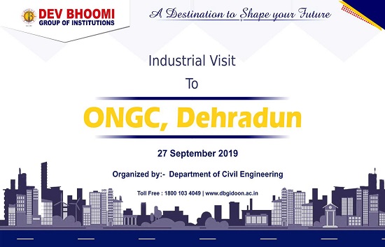 Industrial visit at ONGC Dehradun by Department of civil engineering