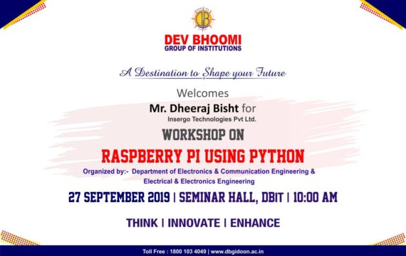 Workshop on Raspberry Pi using Python by Department of ECE & EEE