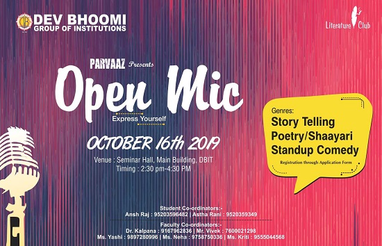 Open Mic – Entertainment and Talent searching event  by Literature Club