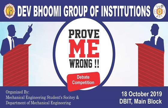 Prove Me Wrong! – English  Debate competition 2019 by Department of Mechanical Engineering